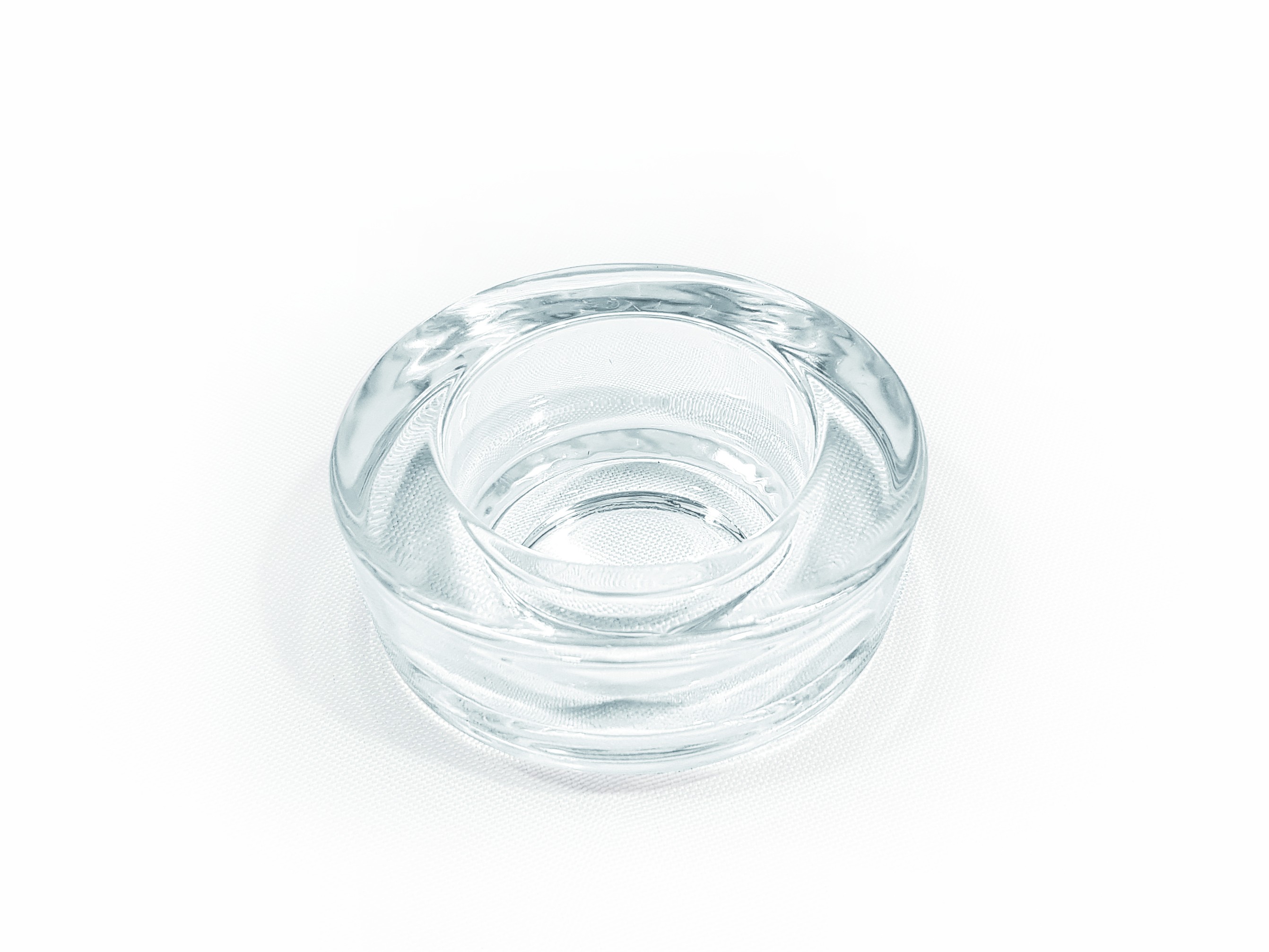 Verre transparent mini bougoir plat