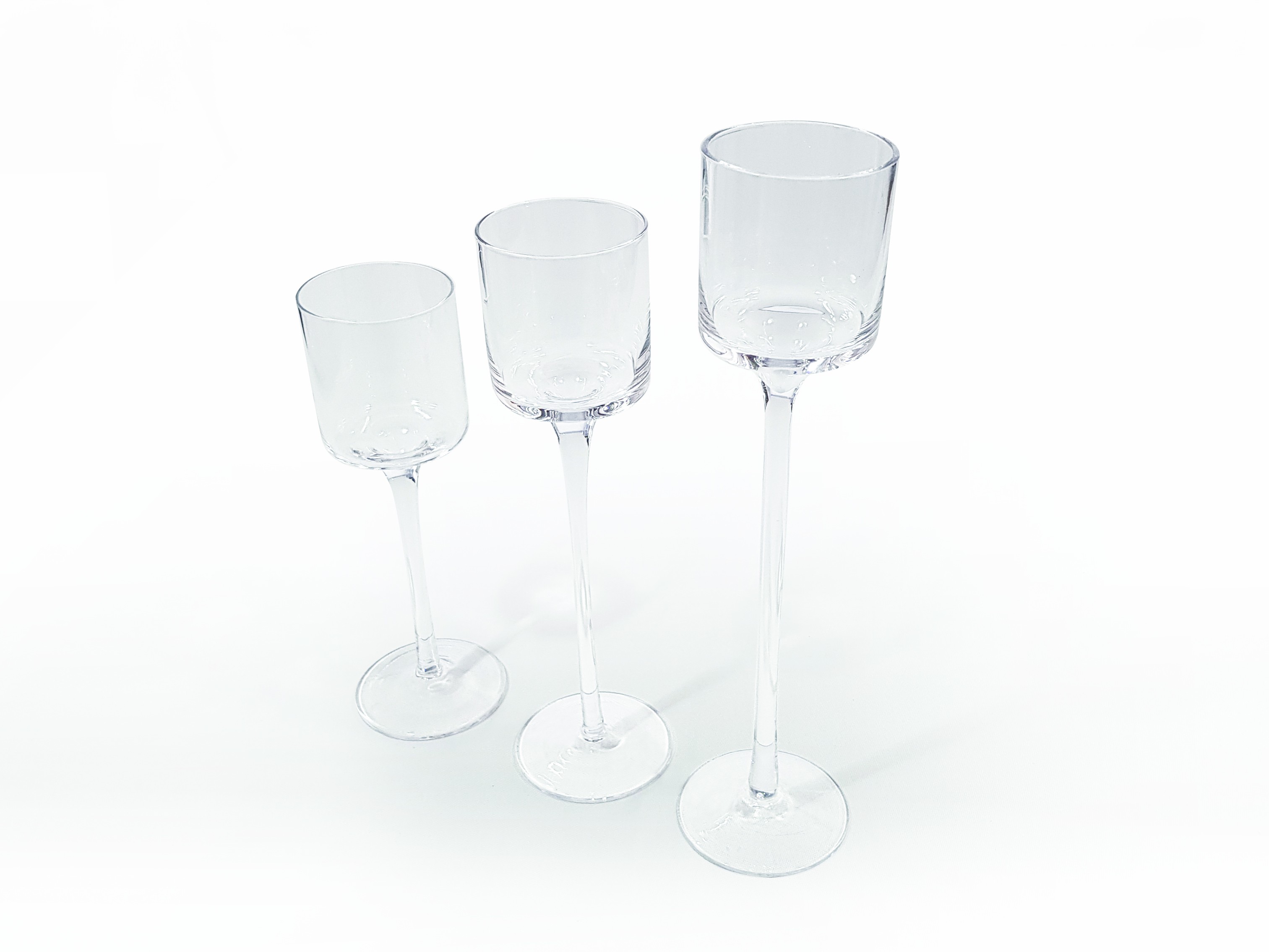 Verre transparent trois bougeoir haut cylindre