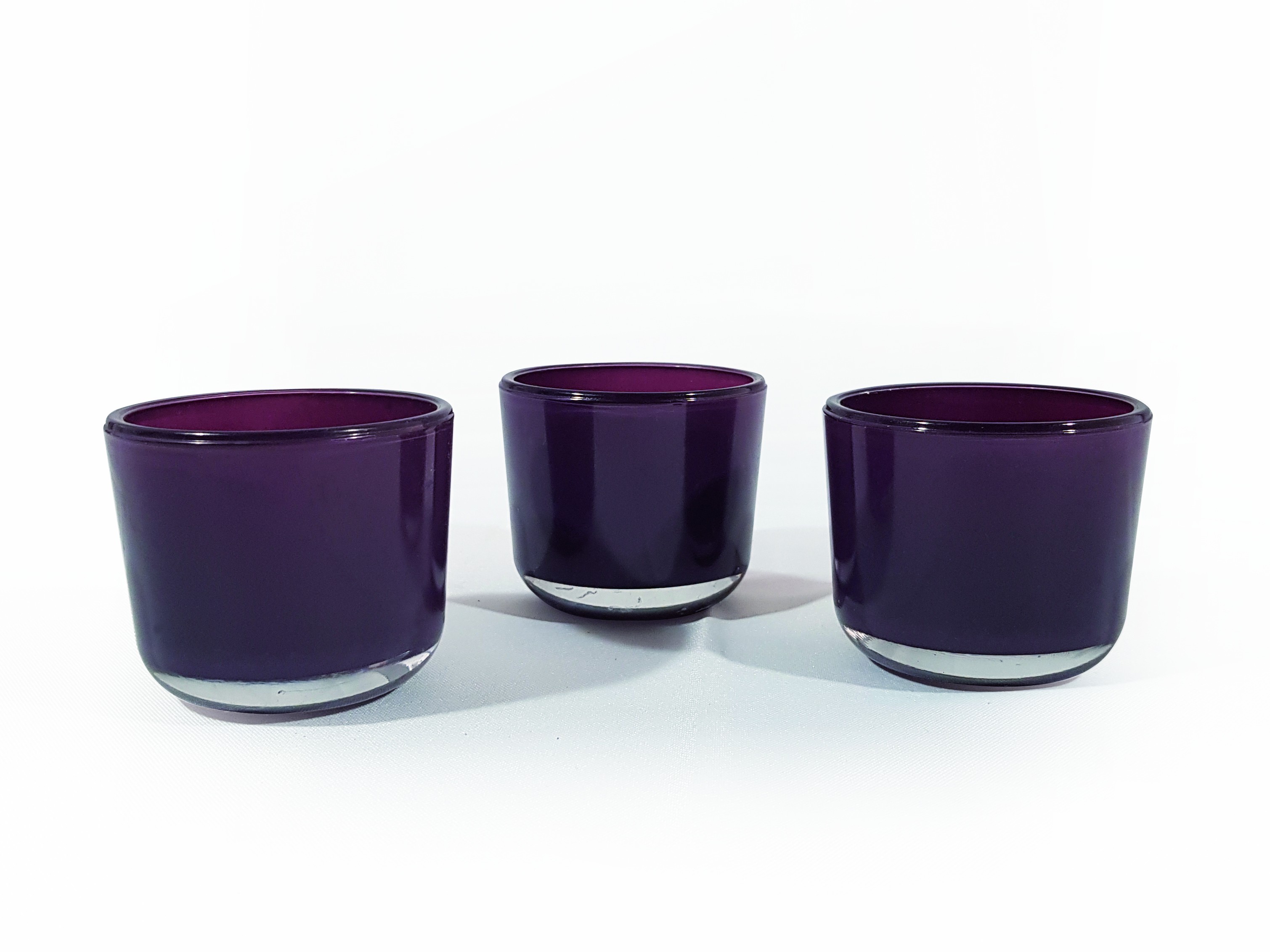 Verre violet opaque triopetitbougeoir