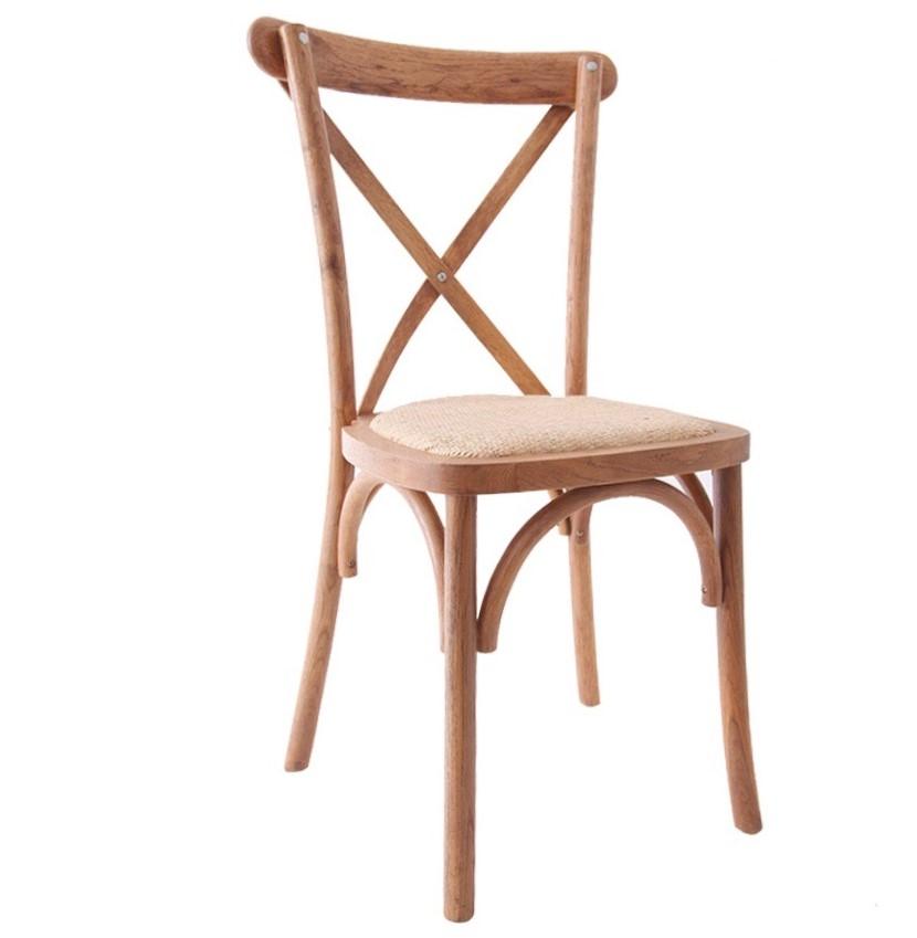 Chaise crossback assise rotin 3