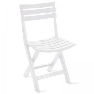 Chaise de terrasse pliante blanche en plastique