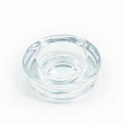 Verre transparent mini bougoir plat 1