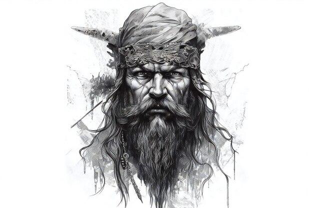 Viking handdrawn illustration isole fond blanc 743855 14209
